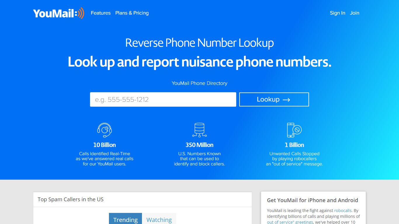 Free Reverse Phone Number Lookup and Phone Number Search | YouMail